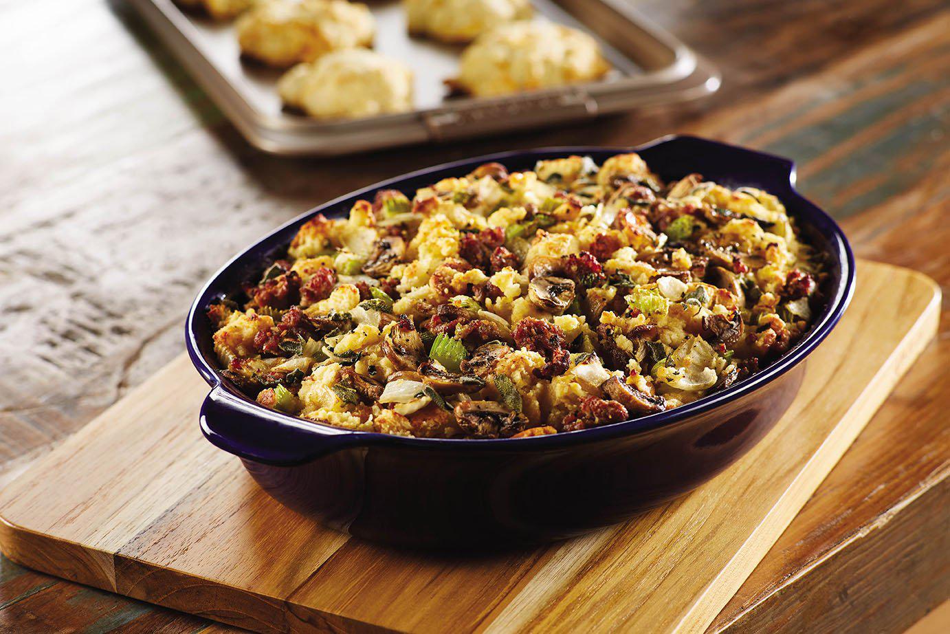 Cheddar Biscuit and Sausage Dressing – Anolon