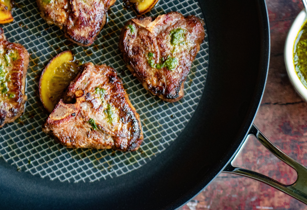 Pan Seared Lamb Chops with Orange and Chermoula