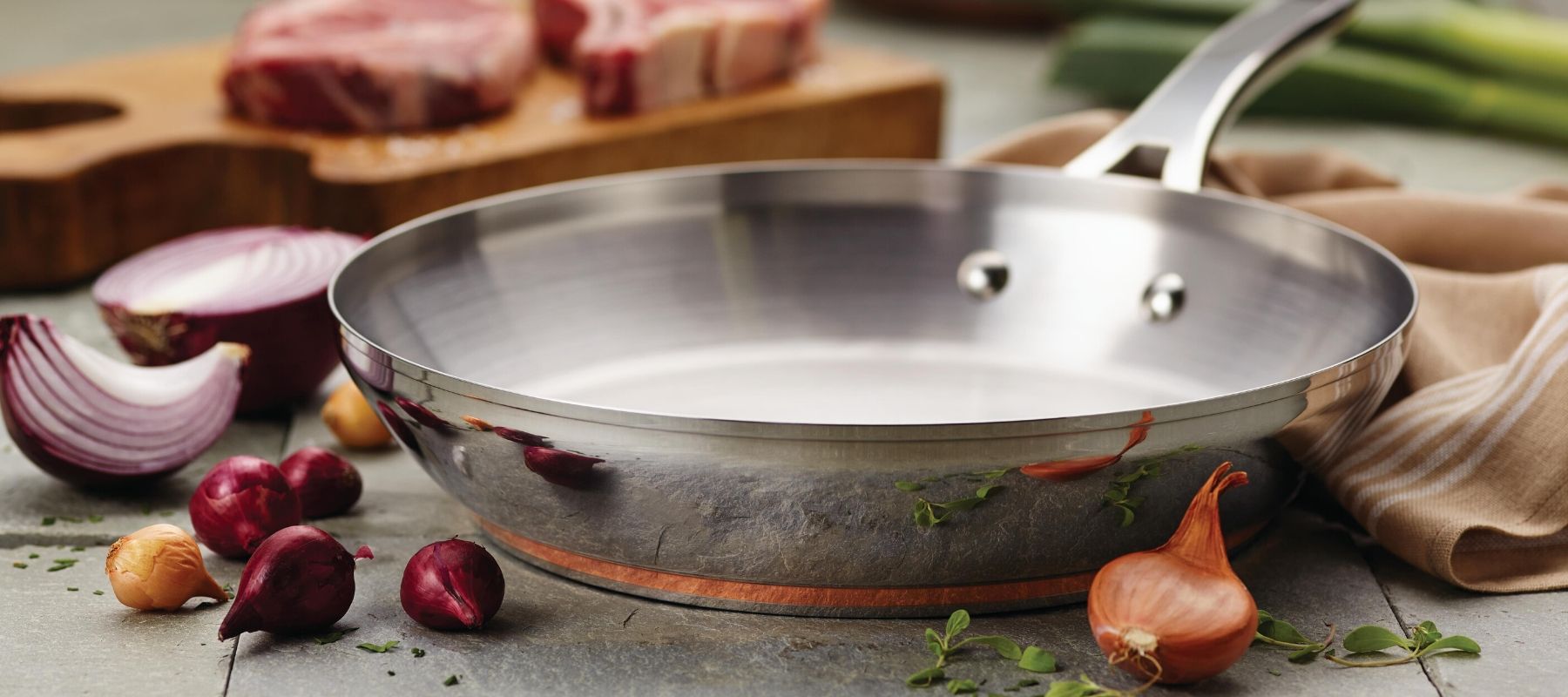 Anolon Tri-ply Clad Stainless Steel 12 3/4-inch Nonstick French Skillet -  Bed Bath & Beyond - 9206705