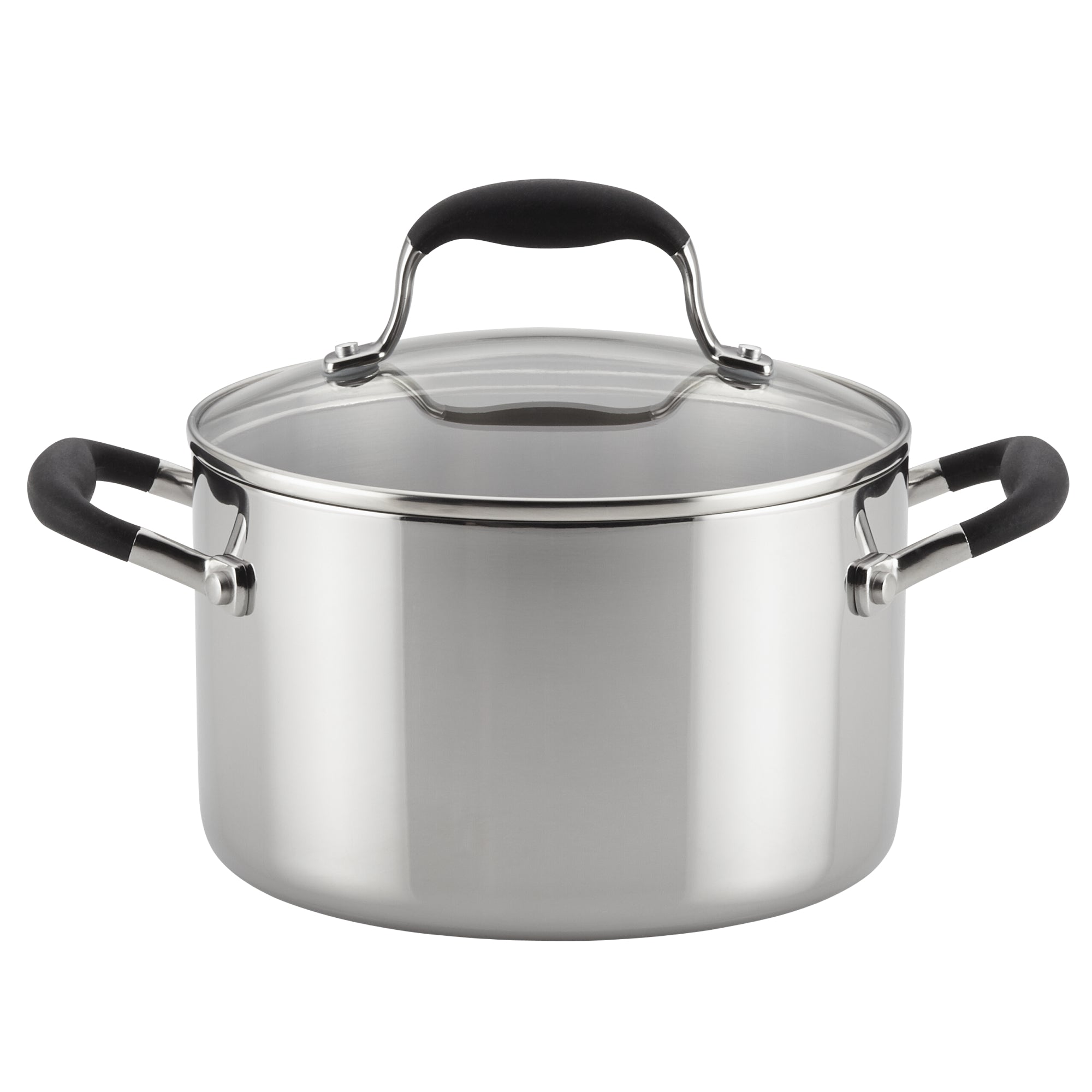 Anolon Achieve 4qt Hard Anodized Nonstick Saucepot with Lid Silver