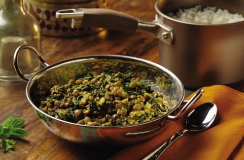 Curried Lentils and Spinach