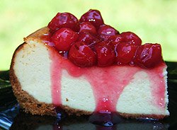 New York Cheesecake with Cherry Topping