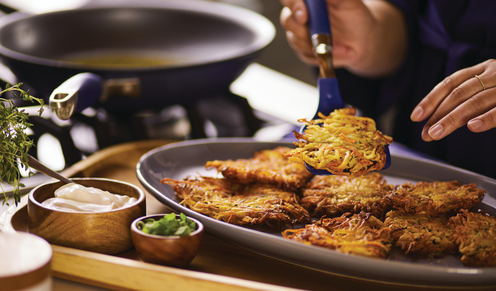 Potato, Carrot, and Zucchini Latkes