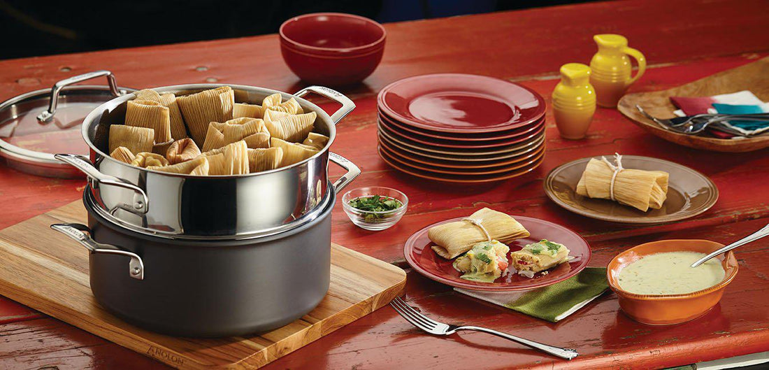 Lobster Tamales with Poblano-Corn Sauce