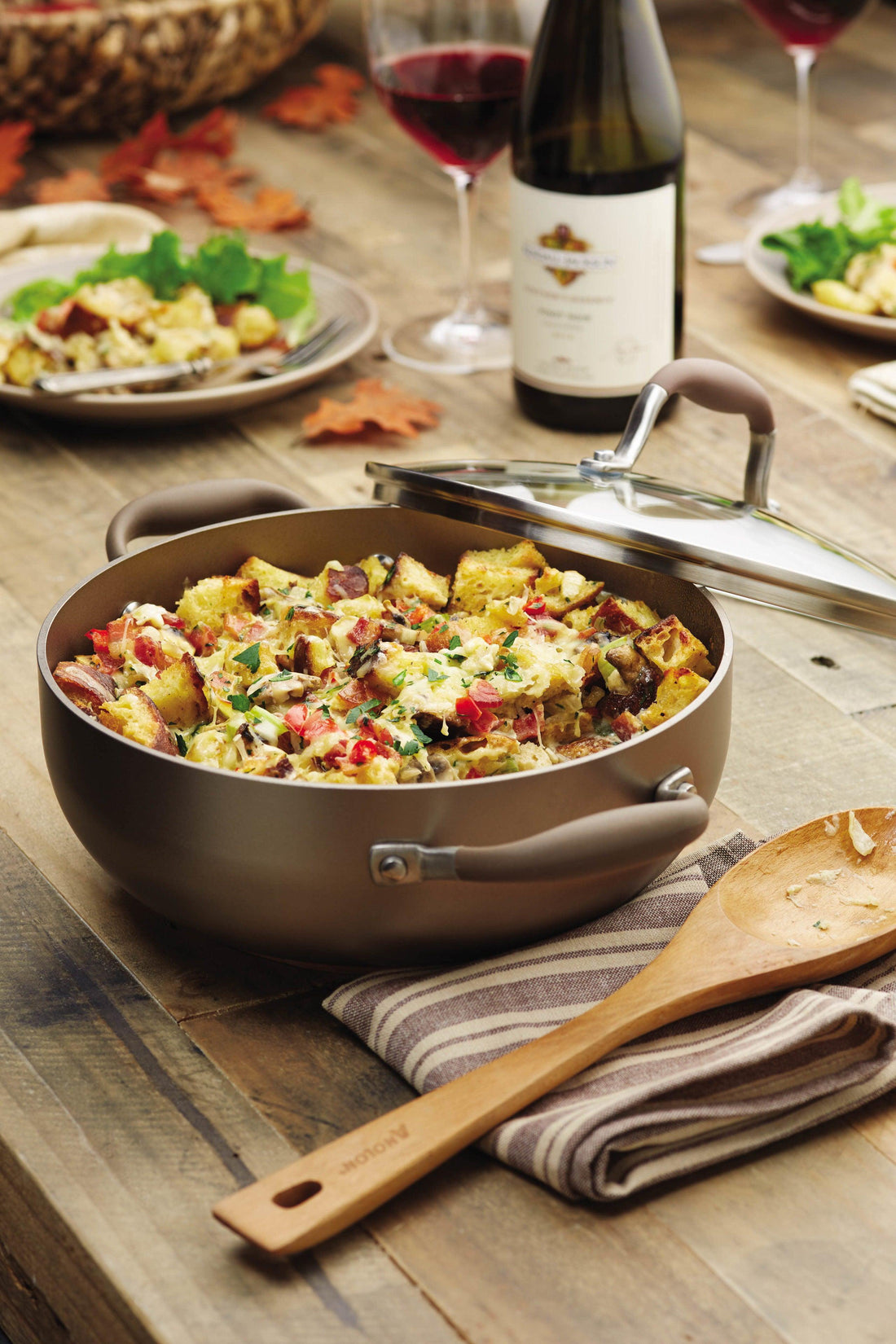 Savory Mushroom, Bacon, and Gruyère Bread Pudding