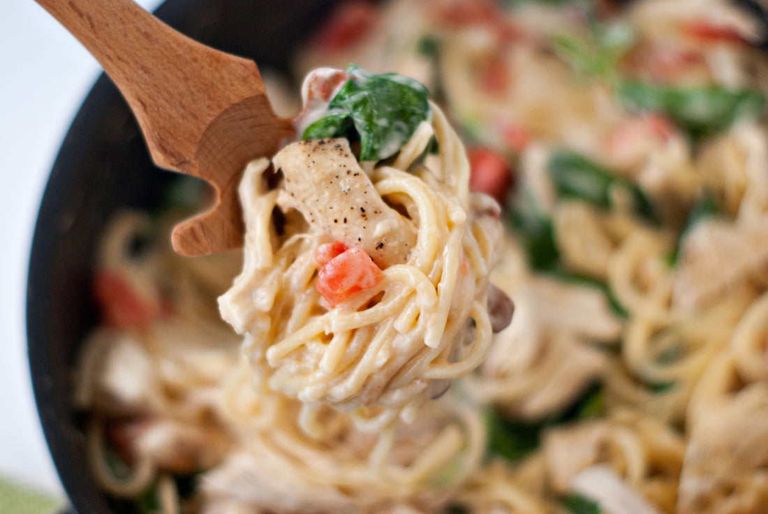 One-Pan Chicken Florentine Spaghetti