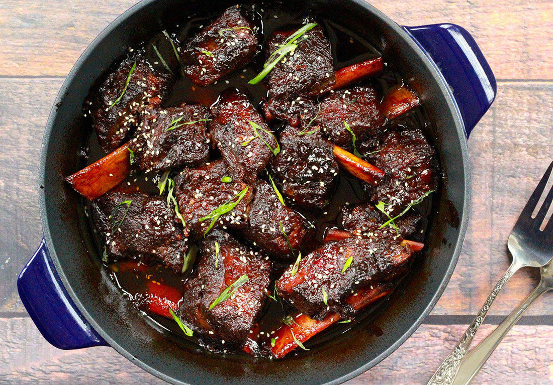 Weekend Chili-Plum Glazed Sesame Short Ribs