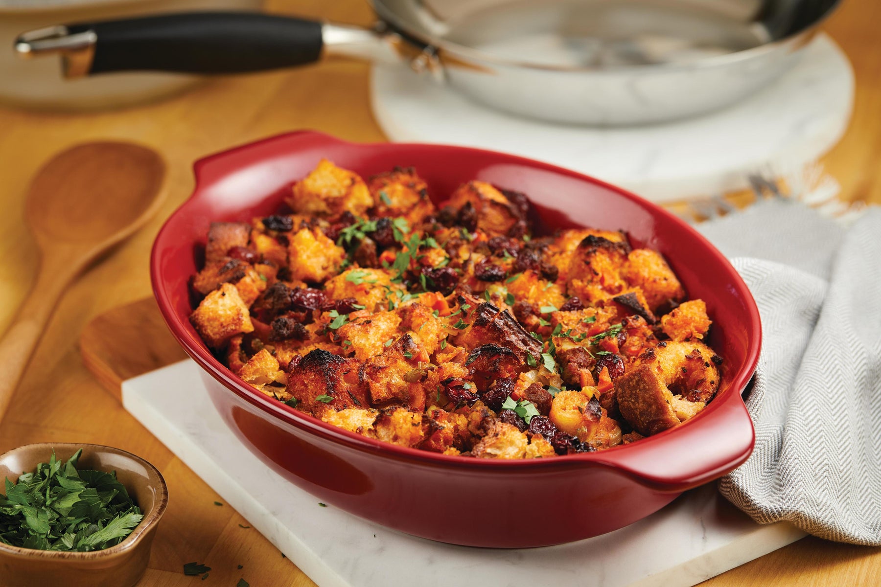 Sourdough, Cranberry and Chorizo Stuffing