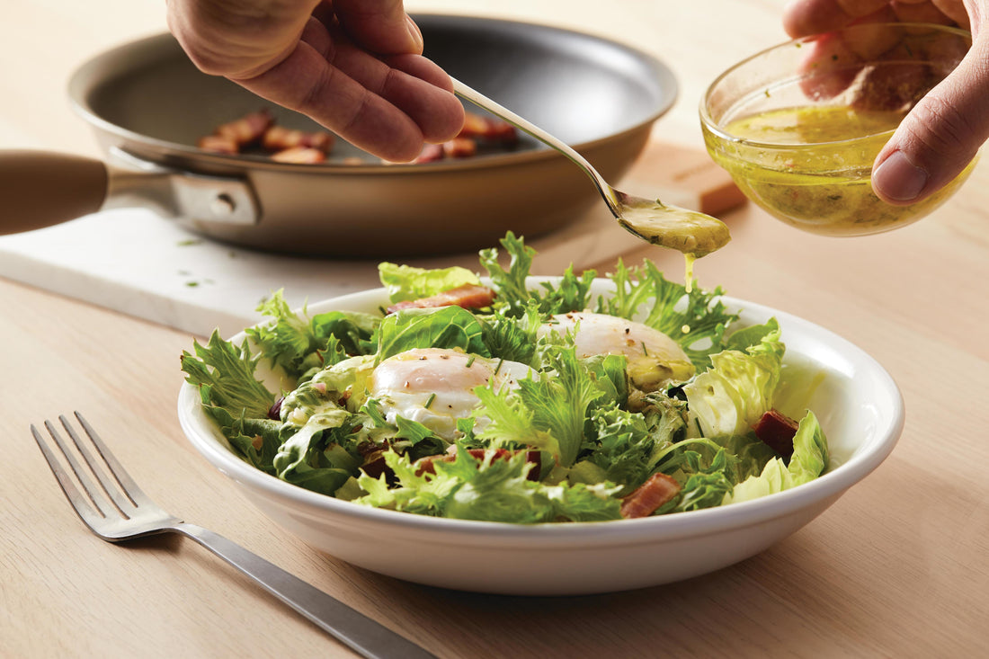 Bistro Salad with Poached Egg and Shallot-Chive Vinaigrette