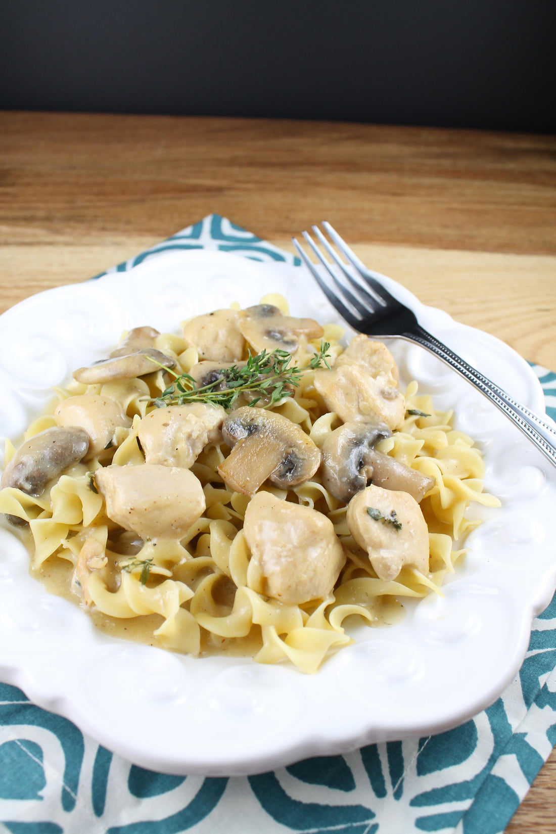 Chicken and Mushroom Skillet with Egg Noodles