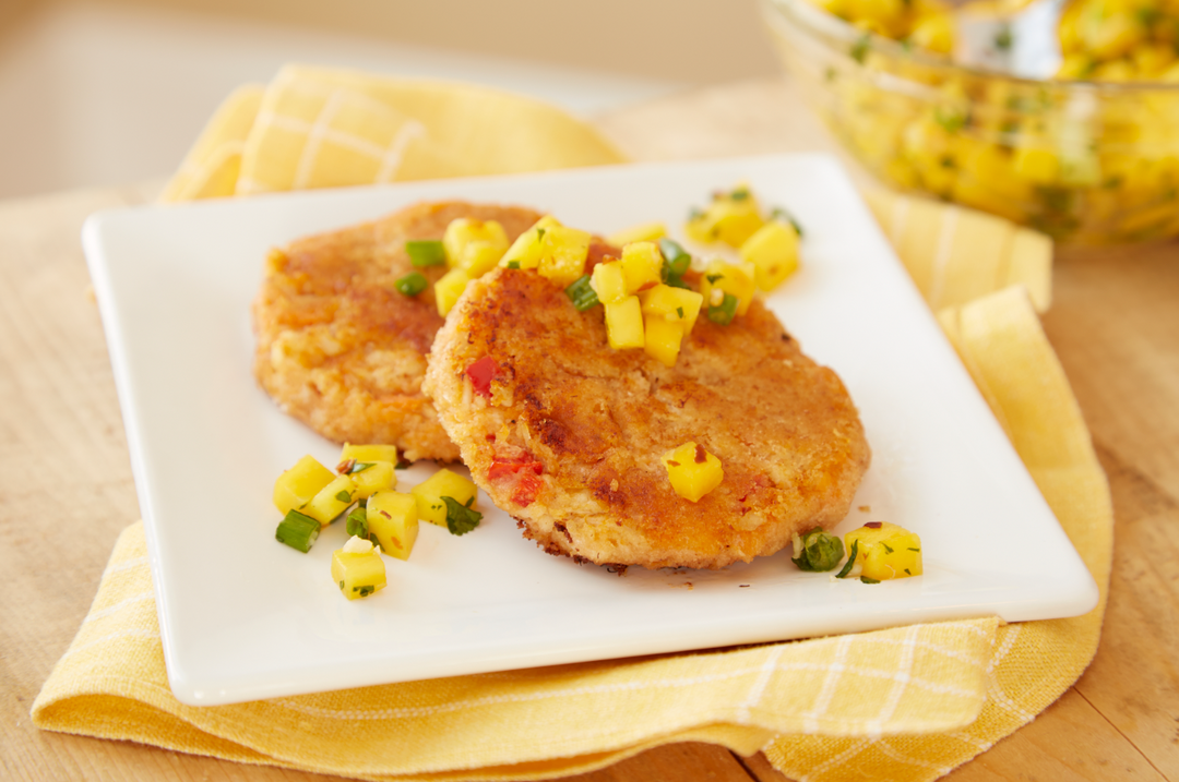 Sweet Potato Crab Cakes with Mango Salsa