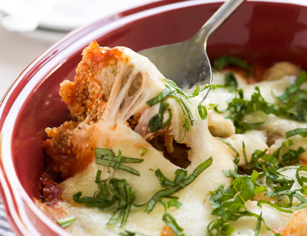 Caprese Meatball Bake