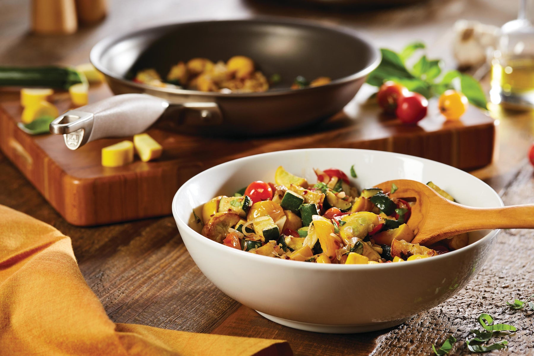 Sautéed Summer Squash with Wilted Cherry Tomatoes