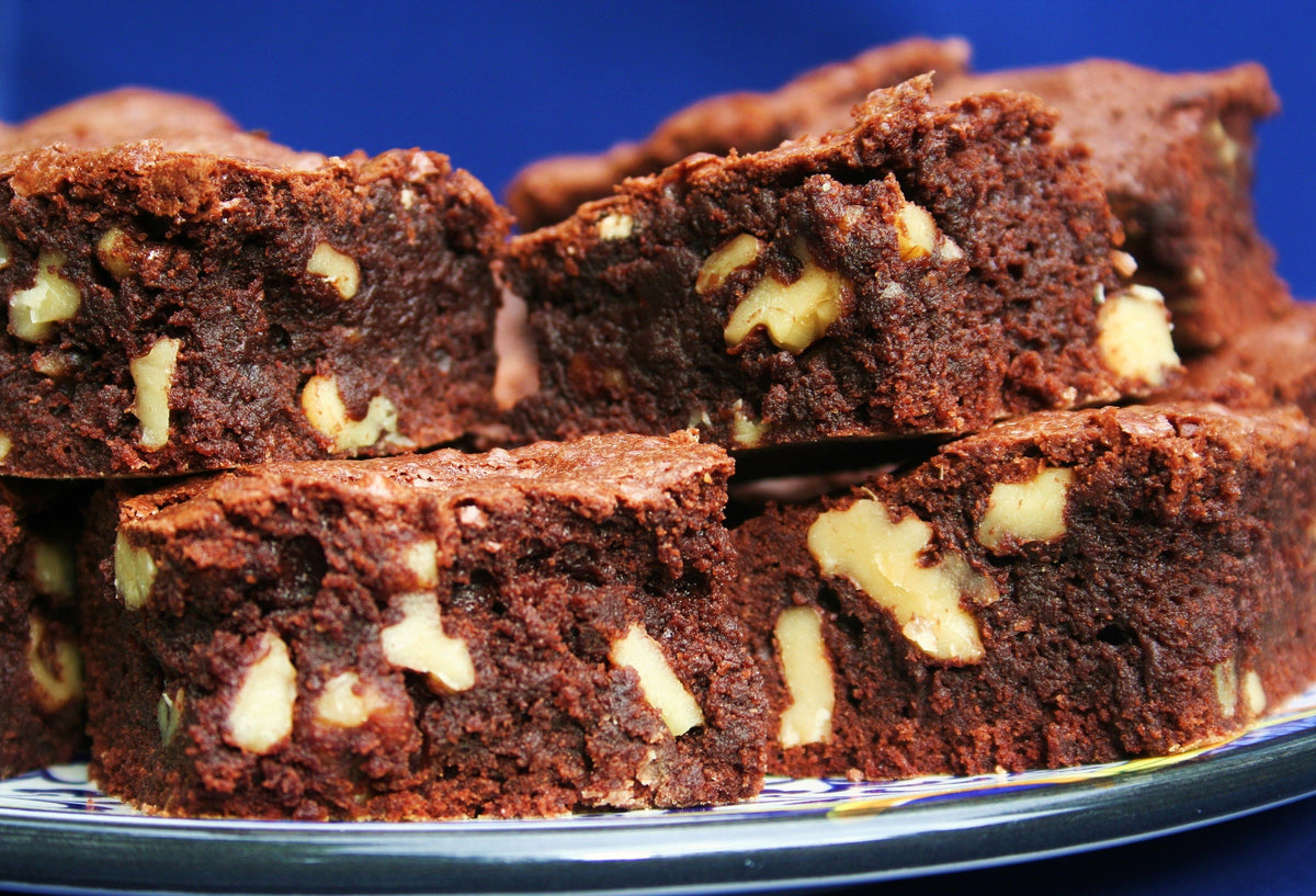 Fudgy Walnut Studded Brownies