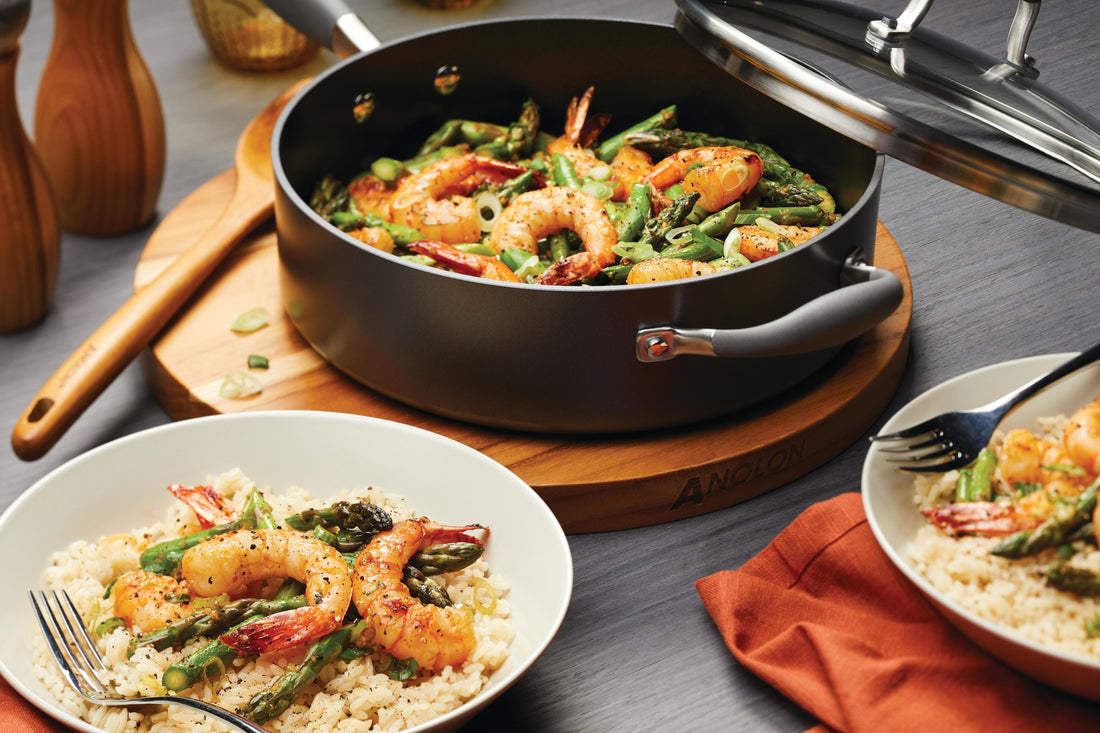 Salt and Pepper Stir-Fried Shrimp with Asparagus