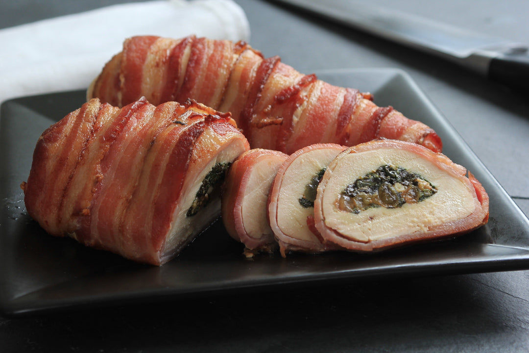 Bacon Wrapped Chicken Breasts Stuffed with Sicilian Greens