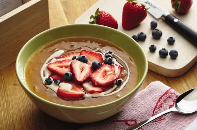 Fruit Soup with Fresh Fruit Salad & Silky-Smooth Cashew Sauce