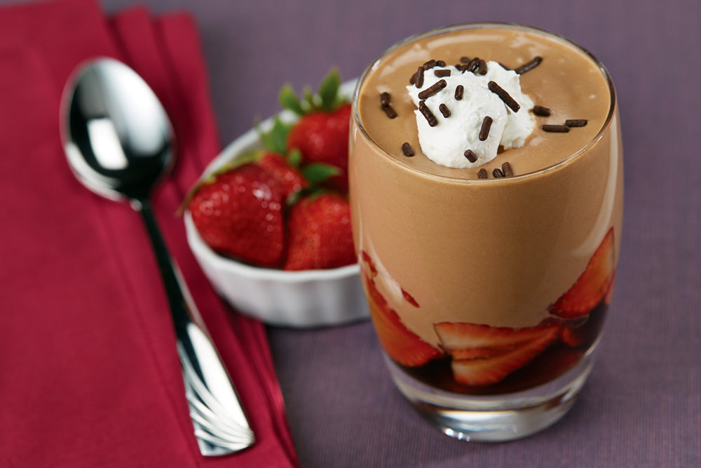 Chocolate Zabaglione with Marinated Strawberries