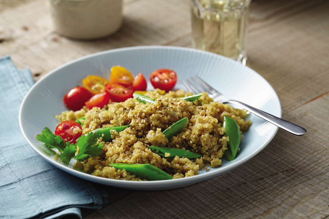 Quinoa with Snow Peas, Sesame and Ginger