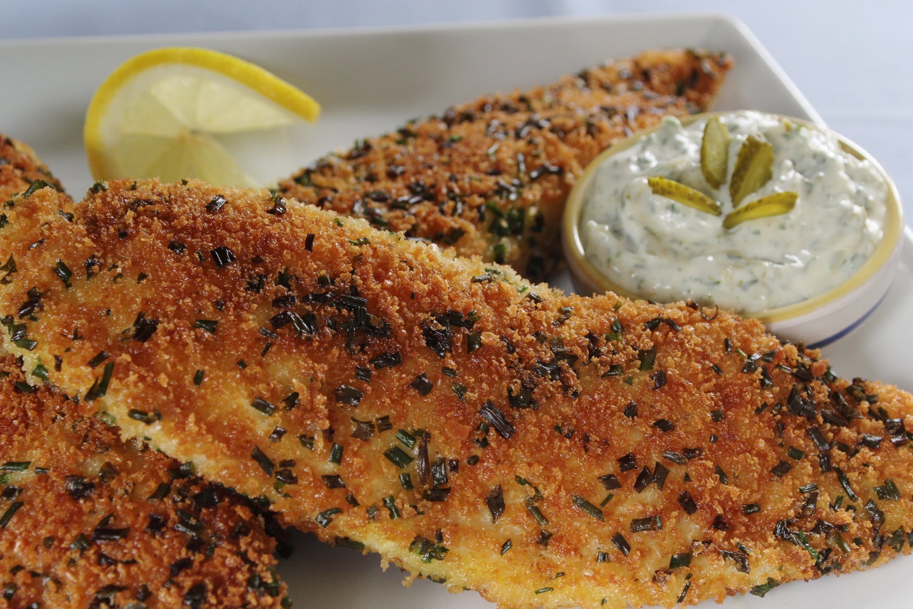 Panko Crusted Tilapia with Tartar Sauce