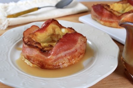 Individual Bacon Wrapped French Toast with Tequila-Maple Sauce