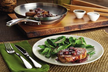 Pork Chops with Rosemary Cherry Sauce