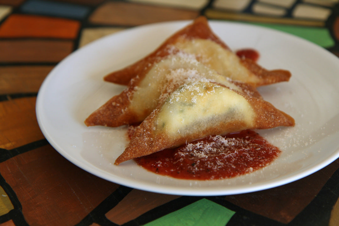 Fried Ravioli with Fire Roasted Tomato Sauce