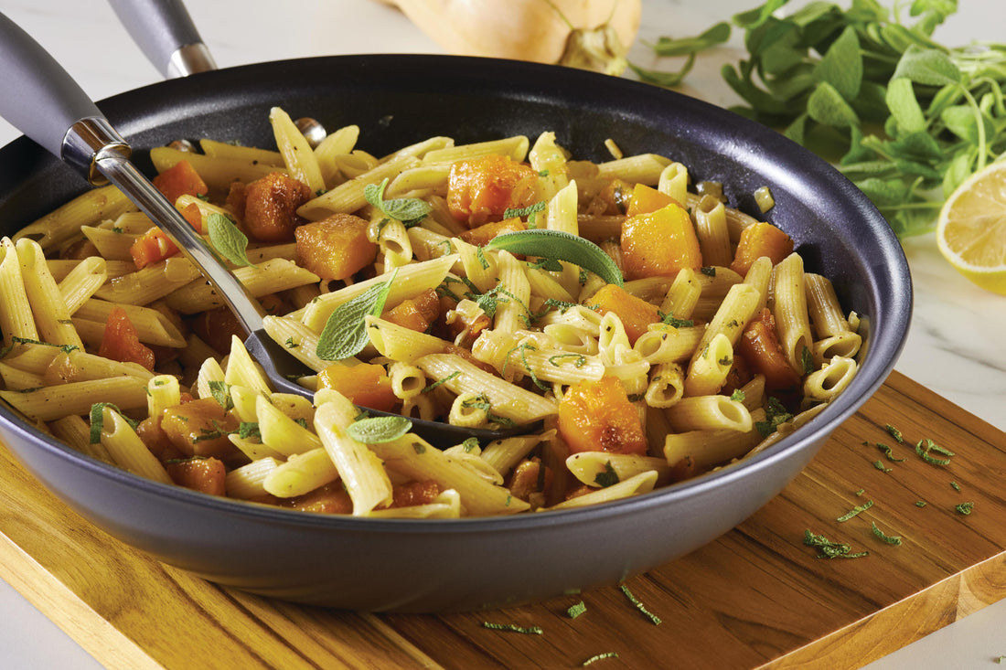 Penne with Caramelized Pumpkin, Onion, Sage and Brown Butter