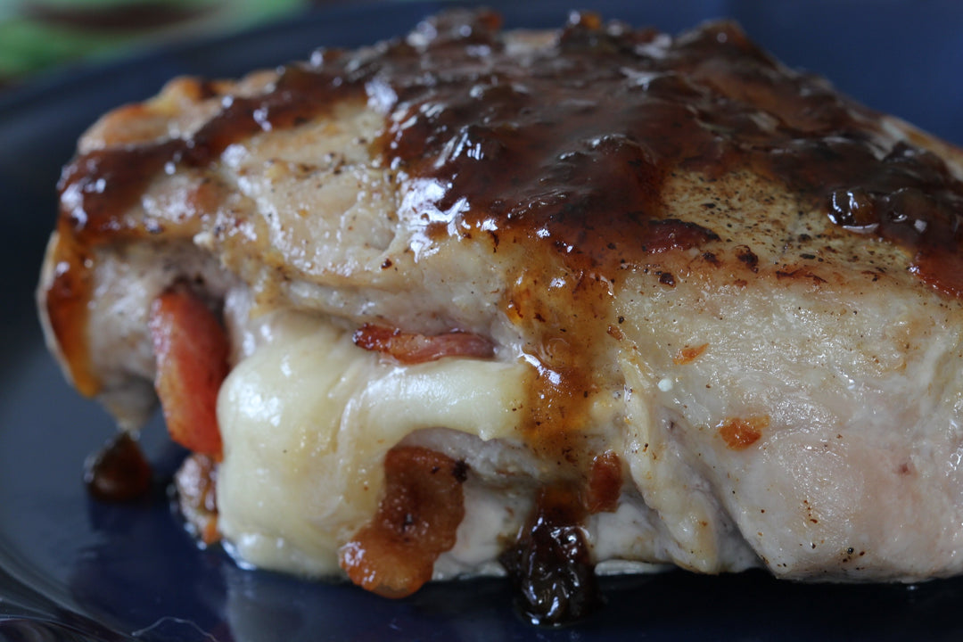 Bacon and Provolone Stuffed Pork Chops