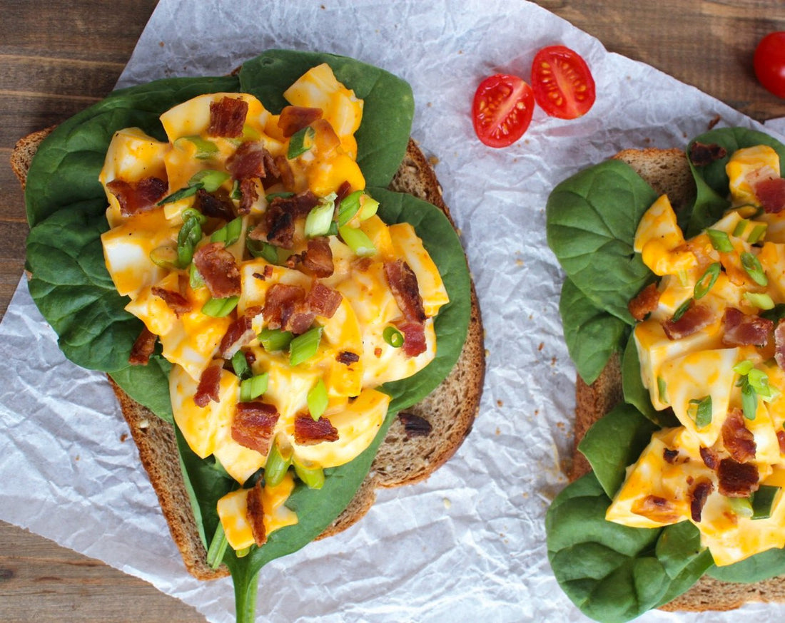 Open-Faced Sriracha Egg Salad Sandwiches