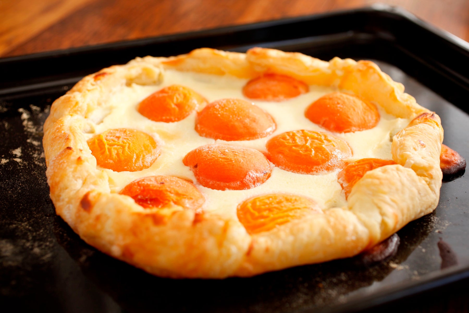 Rustic Tart of Fresh Apricot & Goat Cheese Cream