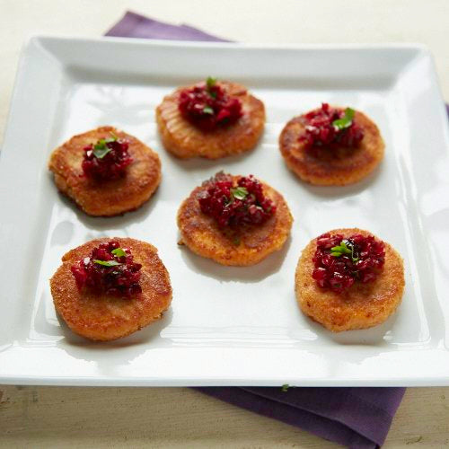 Sweet Potato Croquettes with Cranberry Salsa