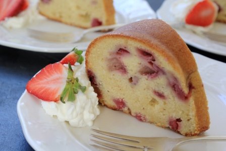 Strawberry Pound Cake with Vanilla Whipped Cream