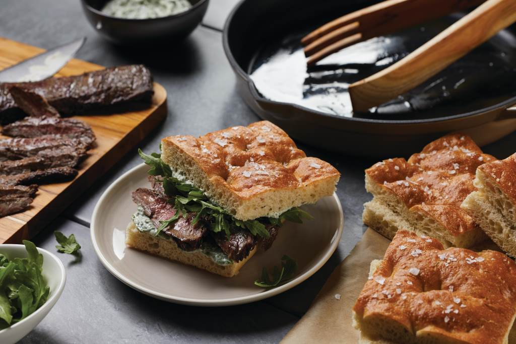 Skirt Steak Sandwiches with Arugula and Herbed Mayonnaise