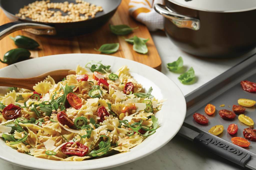 Pasta Salad with Roasted Tomatoes & Toasted Pine Nuts