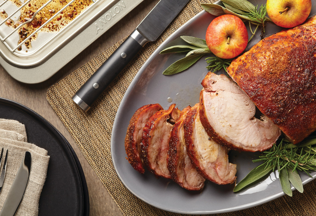 roast turkey breast on Anolon cookware