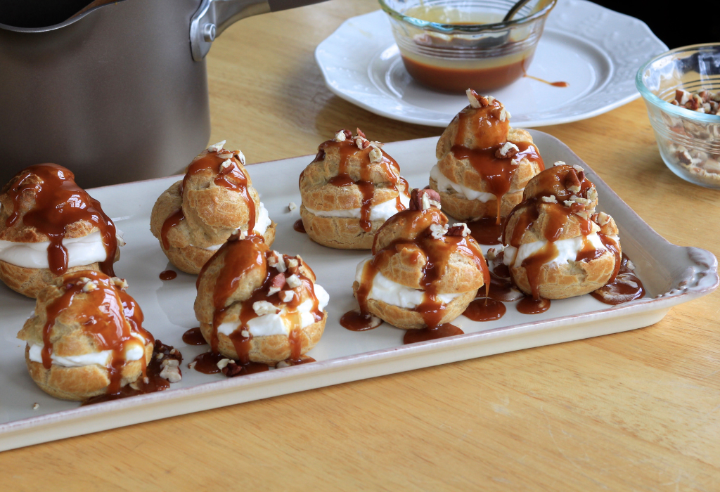Salted Caramel Cream Puffs