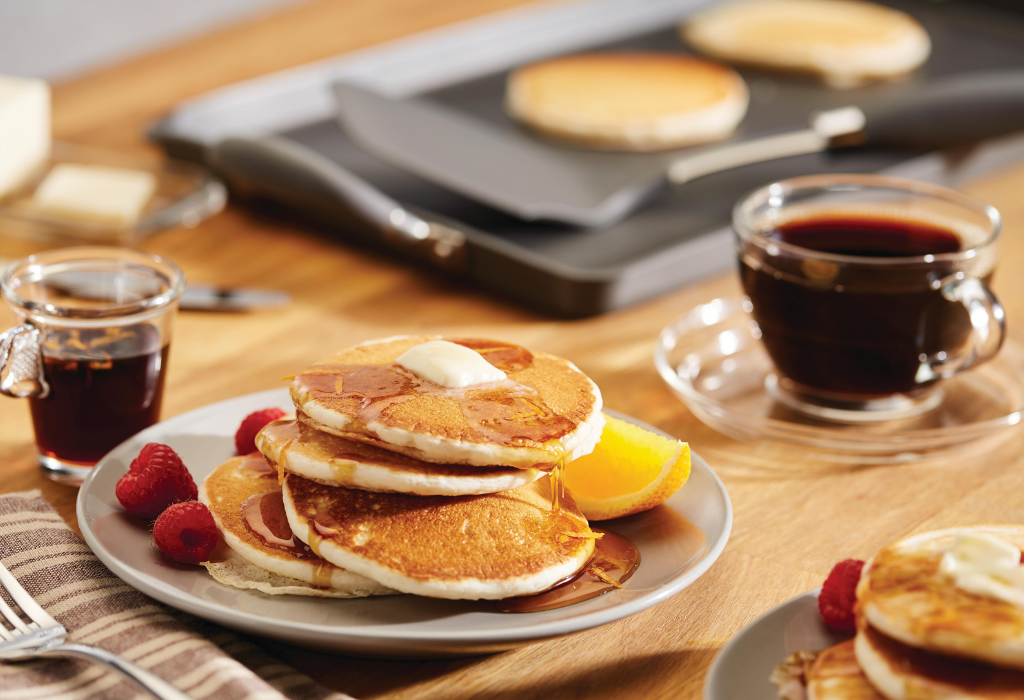 Classic Buttermilk Pancakes with Orange Infused Maple Syrup