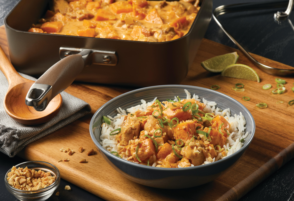 Coconut Curry Pumpkin and Chicken over Basmati Rice