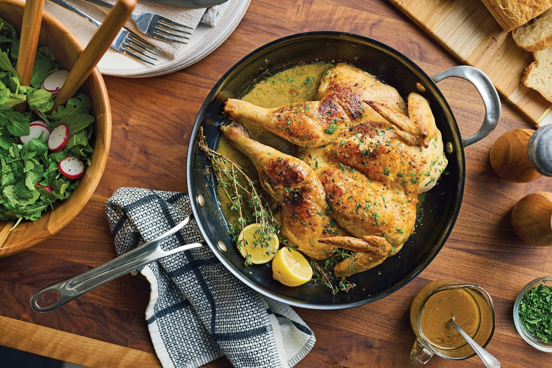 Weeknight Spatchcocked Chicken with Lemon-Caper Butter