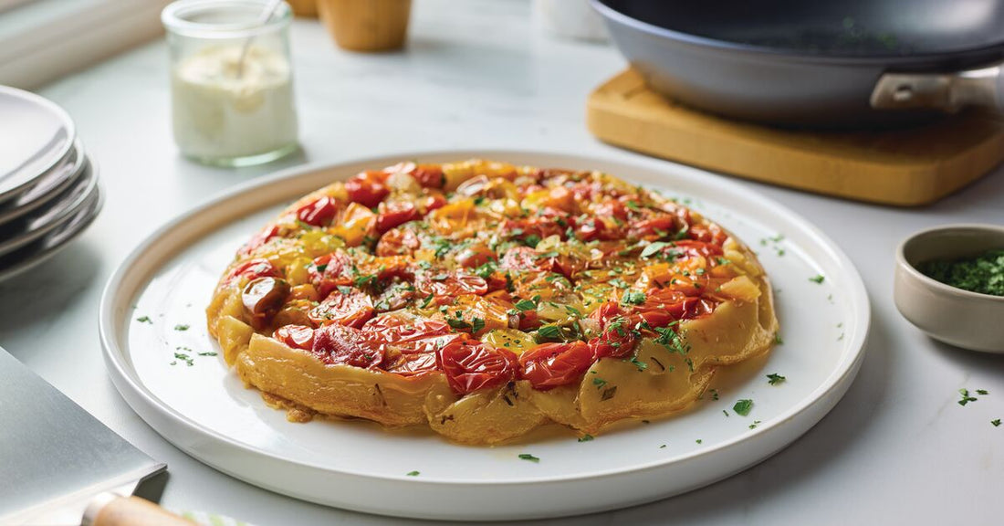 Tomato Tarte Tatin with Anchovy Mayonnaise