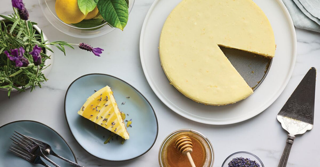 Lemon Lavender Mascarpone Cheesecake