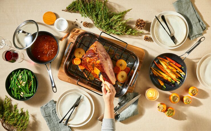 Chipotle Glazed Ham with Maple Sautéed Apples