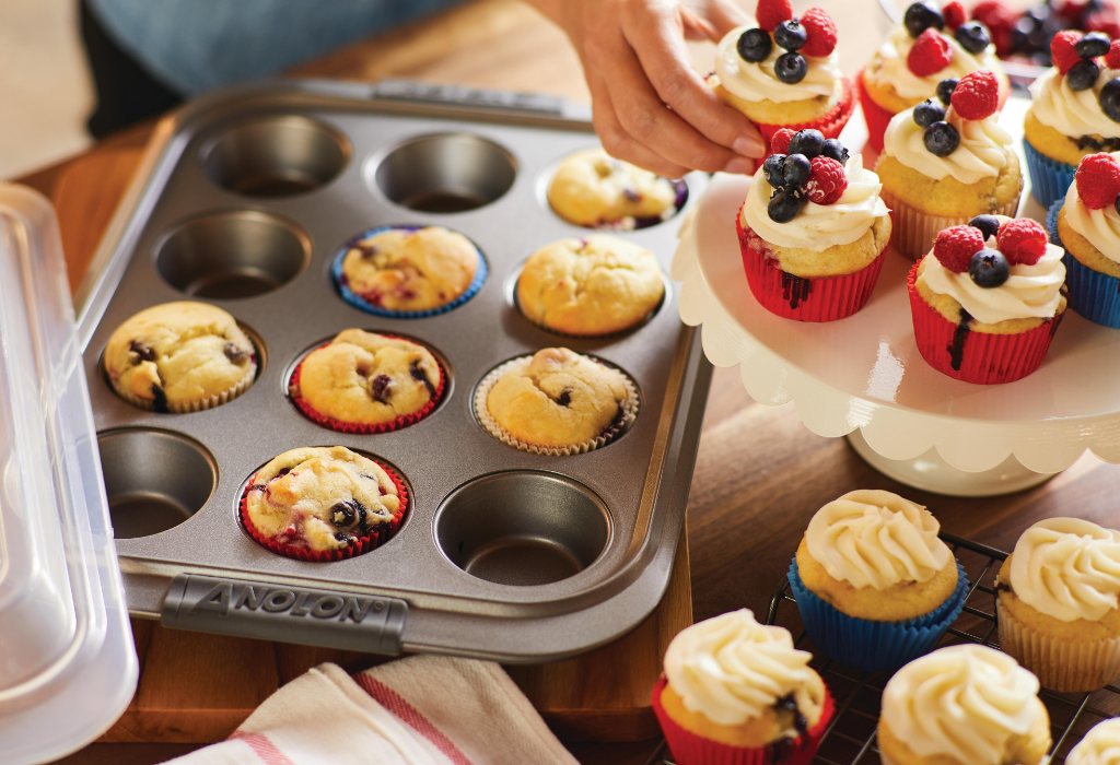 Red, White and Blueberry Cupcakes