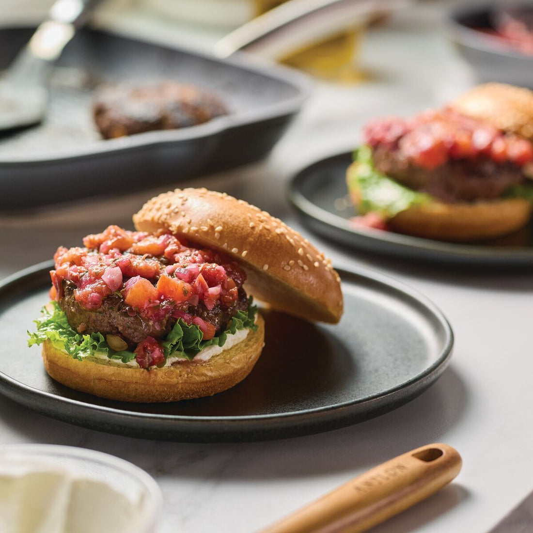 Buffalo Burger with Garden Relish