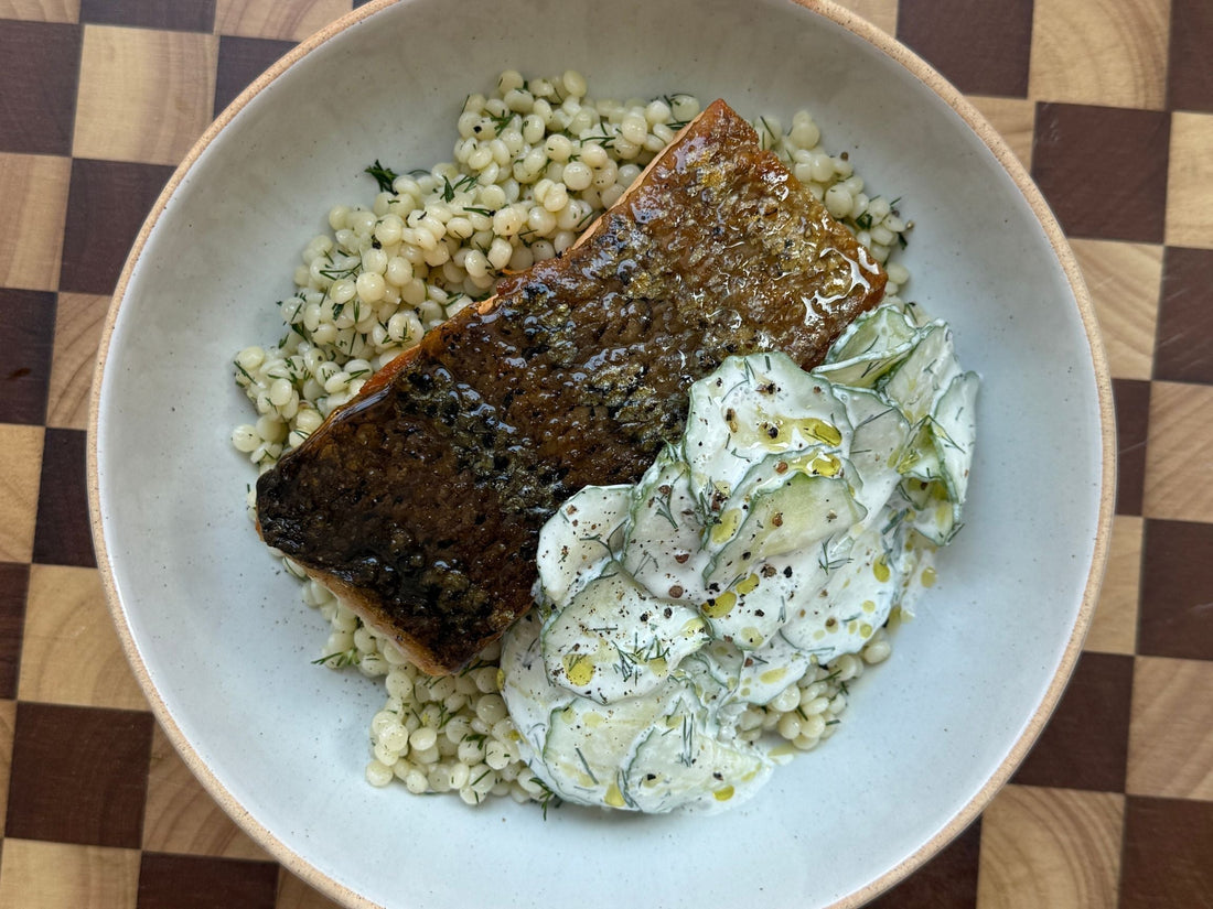 Crispy Skin Salmon with Lemon Dill Couscous