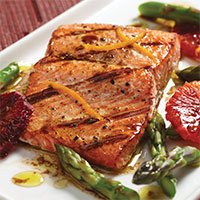 Salmon with Asparagus and Blood Oranges