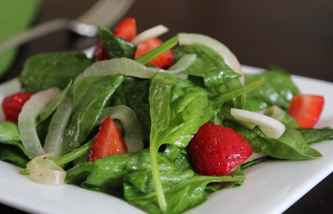 Baby Spinach and Strawberry Salad with Curry Vinaigrette