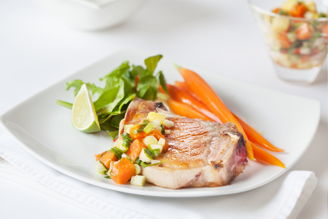 Pork Chops with Pineapple and Papaya Salsa