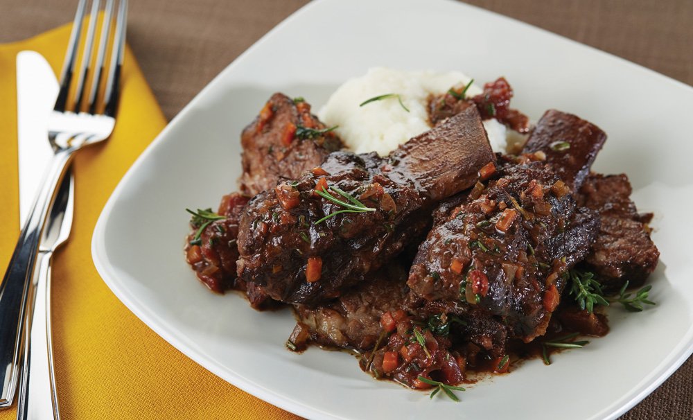 Braised Short Ribs with Chocolate and Rosemary